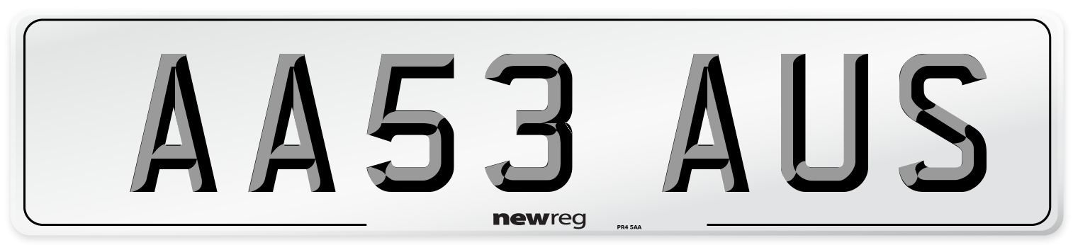 AA53 AUS Number Plate from New Reg